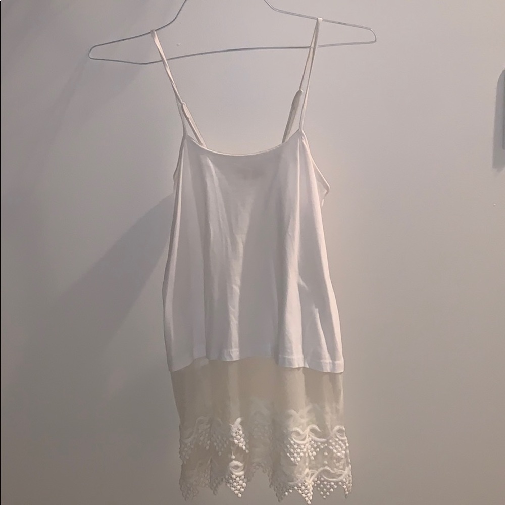 Winter Lennon white lace tank